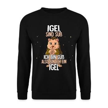 Igel Sind Süß Igel - Unisex Pullover - Schwarz - Vorne - Alina (178cm) & Michal (187cm)
