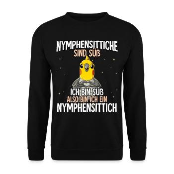 Nymphensittiche Sind Süß Nymphensittich - Unisex Pullover - Schwarz - Vorne - Alina (178cm) & Michal (187cm)