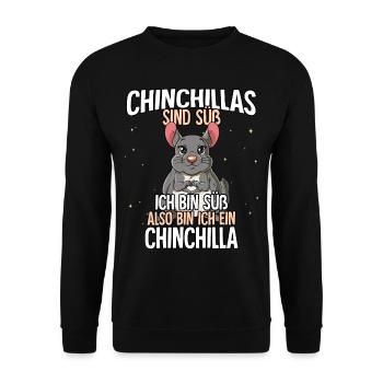 Chinchillas Sind Süß Chinchilla - Unisex Pullover - Schwarz - Vorne - Alina (178cm) & Michal (187cm)