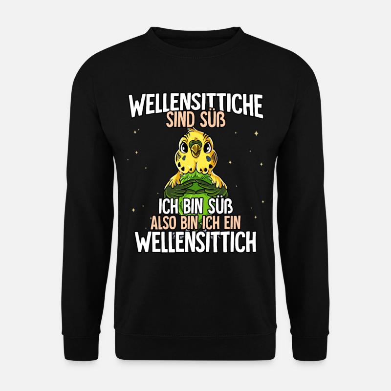 Wellensittiche Sind Süß Wellensittich - Unisex Pullover - Schwarz
