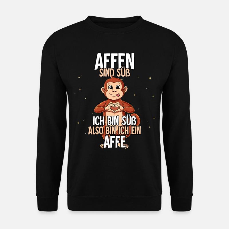 Affen Sind Süß Affe - Unisex Pullover - Schwarz