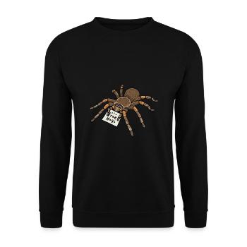 Vogelspinnen Terrarium Tarantel Free Hugs - Unisex Pullover - Schwarz - Vorne - Alina (178cm) & Michal (187cm)