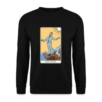 Tarot Van Gogh Ear Fool - Unisex Sweatshirt - black - Front - Alina (178cm) & Michal (187cm)