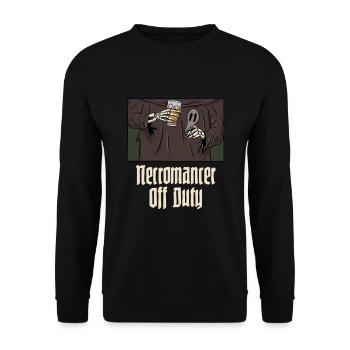 Untoter Nekromant außer Dienst Design für einen - Unisex Pullover - Schwarz - Vorne - Alina (178cm) & Michal (187cm)