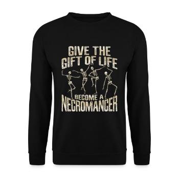 Nécromancien mort-vivant Squelette Sataniste Goth - Sweat-shirt Unisexe - noir - Devant - Alina (178cm) & Michal (187cm)