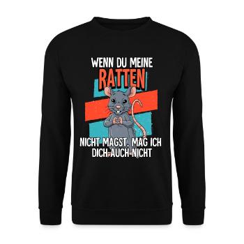 Wenn Du Meine Ratten - Unisex Pullover - Schwarz - Vorne - Alina (178cm) & Michal (187cm)