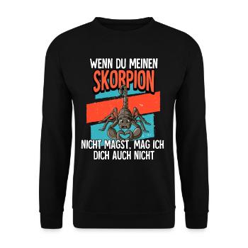 Wenn Du Meinen Skorpion - Unisex Pullover - Schwarz - Vorne - Alina (178cm) & Michal (187cm)