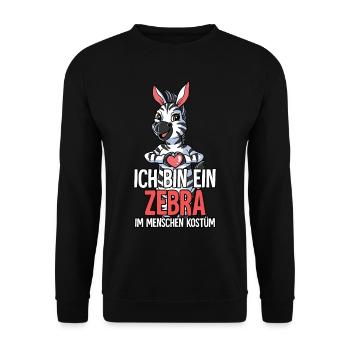 Ich Bin Ein Zebra - Unisex Pullover - Schwarz - Vorne - Alina (178cm) & Michal (187cm)