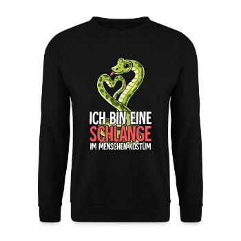 Ich Bin Eine Schlange - Unisex Pullover - Schwarz - Vorne - Alina (178cm) & Michal (187cm)