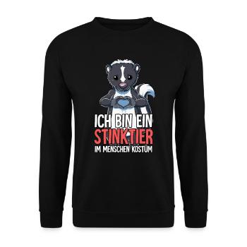 Ich Bin Ein Stinktier - Unisex Pullover - Schwarz - Vorne - Alina (178cm) & Michal (187cm)