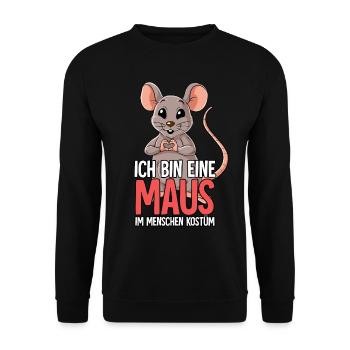 Ich Bin Eine Maus - Unisex Pullover - Schwarz - Vorne - Alina (178cm) & Michal (187cm)