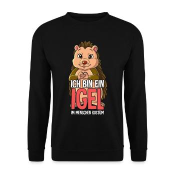 Ich Bin Ein Igel - Unisex Pullover - Schwarz - Vorne - Alina (178cm) & Michal (187cm)