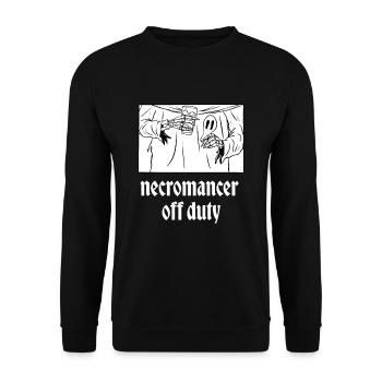 Untoter Nekromant außer Dienst Design für einen - Unisex Pullover - Schwarz - Vorne - Alina (178cm) & Michal (187cm)