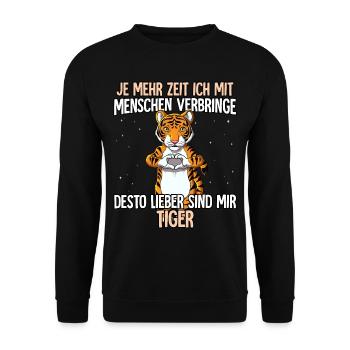 Tiger - Unisex Pullover - Schwarz - Vorne - Alina (178cm) & Michal (187cm)