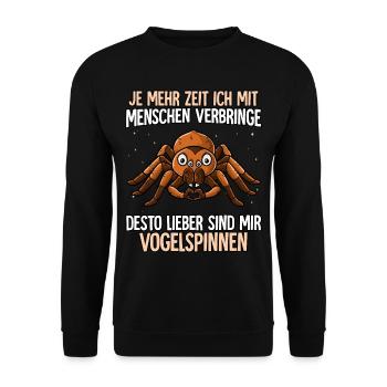 Vogelspinne - Unisex Pullover - Schwarz - Vorne - Alina (178cm) & Michal (187cm)