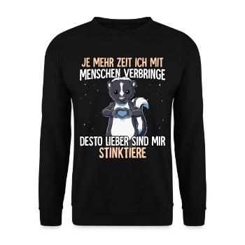 Stinktier - Unisex Pullover - Schwarz - Vorne - Alina (178cm) & Michal (187cm)