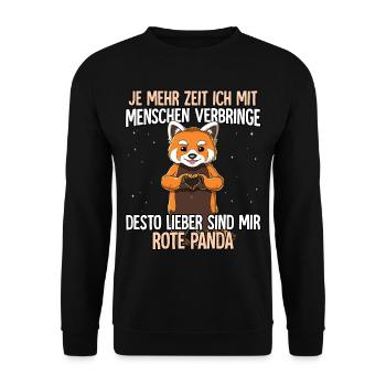 Roter Panda - Unisex Pullover - Schwarz - Vorne - Alina (178cm) & Michal (187cm)