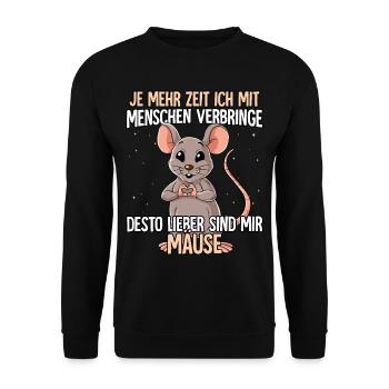 Maus - Unisex Pullover - Schwarz - Vorne - Alina (178cm) & Michal (187cm)