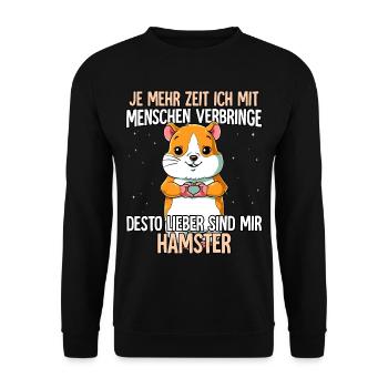 Hamster - Unisex Pullover - Schwarz - Vorne - Alina (178cm) & Michal (187cm)