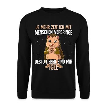 Igel - Unisex Pullover - Schwarz - Vorne - Alina (178cm) & Michal (187cm)