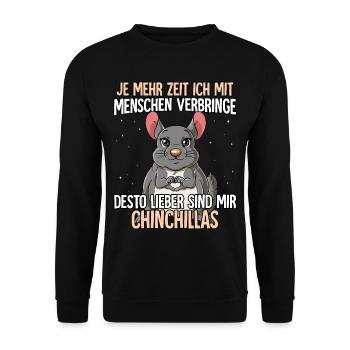 Chinchilla - Unisex Pullover - Schwarz - Vorne - Alina (178cm) & Michal (187cm)