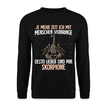 Skorpion - Unisex Pullover - Schwarz - Vorne - Alina (178cm) & Michal (187cm)