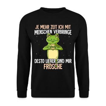 Frosch - Unisex Pullover - Schwarz - Vorne - Alina (178cm) & Michal (187cm)