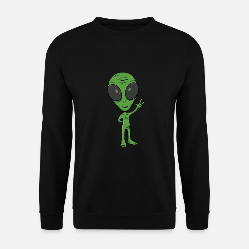ILY Alien ASL Hand Gesture Deaf Hearing Loss - Unisex Pullover - Schwarz