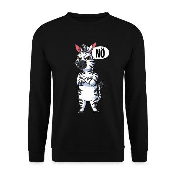 Zebra Nö - Unisex Pullover - Schwarz - Vorne - Alina (178cm) & Michal (187cm)
