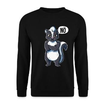 Stinktier Nö - Unisex Pullover - Schwarz - Vorne - Alina (178cm) & Michal (187cm)