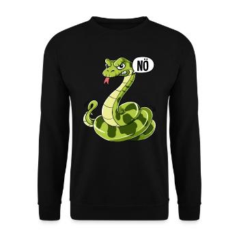 Schlange Nö - Unisex Pullover - Schwarz - Vorne - Alina (178cm) & Michal (187cm)