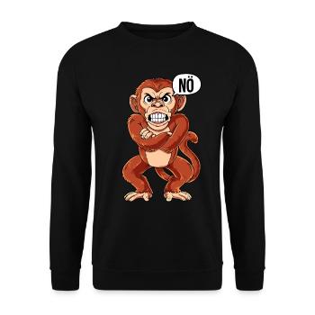 Affe Nö - Unisex Pullover - Schwarz - Vorne - Alina (178cm) & Michal (187cm)
