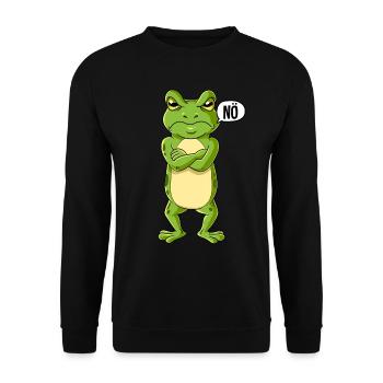 Frosch Nö - Unisex Pullover - Schwarz - Vorne - Alina (178cm) & Michal (187cm)