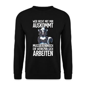 Stinktier Wer Nicht Mit Mir Auskommt - Unisex Pullover - Schwarz - Vorne - Alina (178cm) & Michal (187cm)