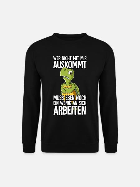 Schildkröte Wer Nicht Mit Mir Auskommt - Unisex Pullover - Schwarz