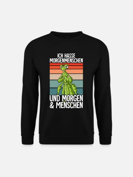 Ich Hasse Morgenmenschen Wandelndes Blatt - Unisex Pullover - Schwarz