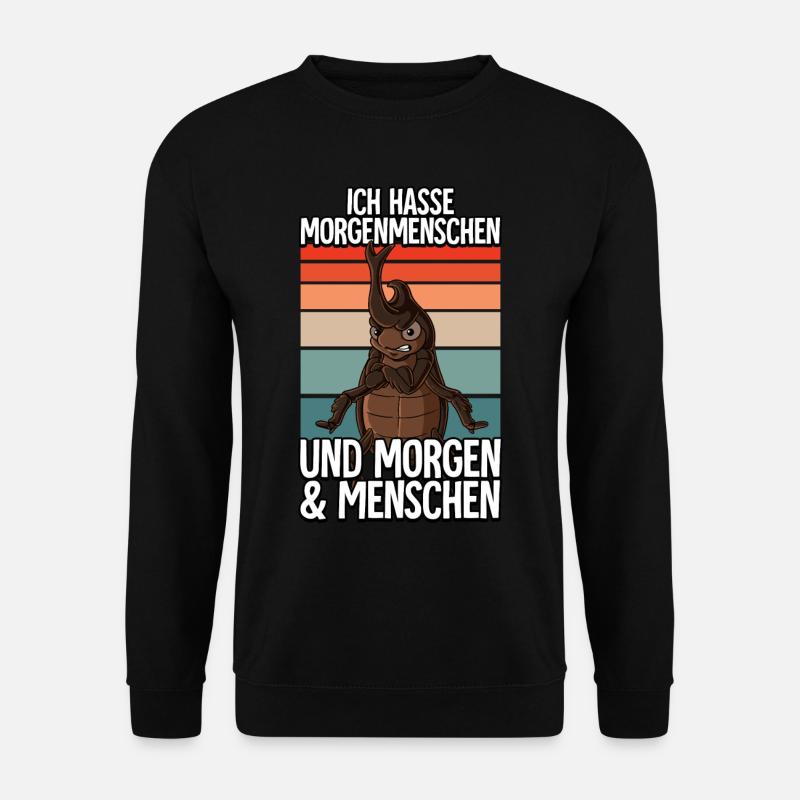 Ich Hasse Morgenmenschen Riesenkäfer - Unisex Pullover - Schwarz