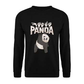 ILY Panda ASL Gebärdensprache - Unisex Pullover - Schwarz - Vorne - Alina (178cm) & Michal (187cm)