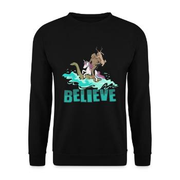 Cryptozoology Cryptid Bigfoot Unicorn Loch Ness - Unisex Sweatshirt - black - Front - Alina (178cm) & Michal (187cm)