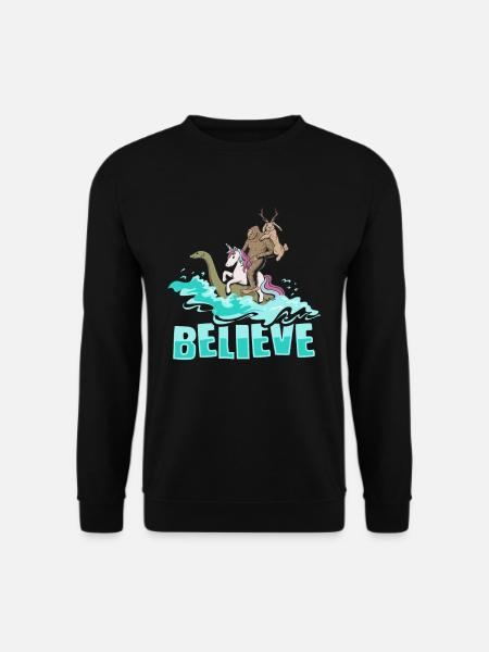 Kryptozoologie Kryptid Bigfoot Einhorn Loch Ness - Unisex Pullover - Schwarz