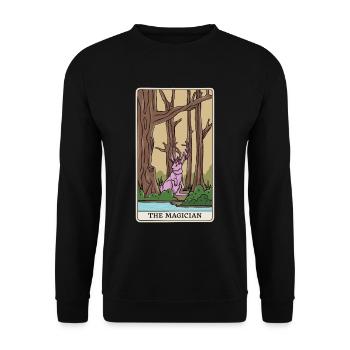 Mythische Kreaturen Kryptid Tarot Design für - Unisex Pullover - Schwarz - Vorne - Alina (178cm) & Michal (187cm)