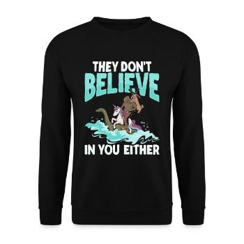 Cryptozoology Cryptid Bigfoot Unicorn Loch Ness - Unisex Sweatshirt - black - Front - Alina (178cm) & Michal (187cm)