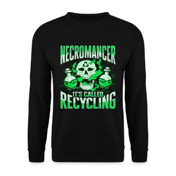 Undead Recycling Necromancer Design for a - Unisex Sweatshirt - black - Front - Alina (178cm) & Michal (187cm)