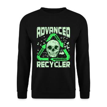 Undead Recycling Necromancer Design for a - Unisex Sweatshirt - black - Front - Alina (178cm) & Michal (187cm)