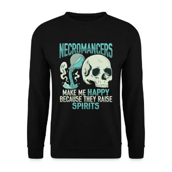 Undead necromancer design for a Satanist - Unisex Sweatshirt - black - Front - Alina (178cm) & Michal (187cm)