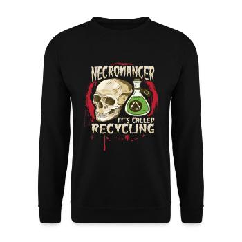 Undead Recycling Necromancer Design for a - Unisex Sweatshirt - black - Front - Alina (178cm) & Michal (187cm)