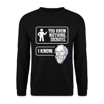 Socrates Philosophy - Unisex Sweatshirt - black - Front - Alina (178cm) & Michal (187cm)