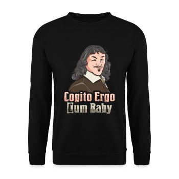 Descartes Cogito Ergo Philosophy - Unisex Sweatshirt - black - Front - Alina (178cm) & Michal (187cm)