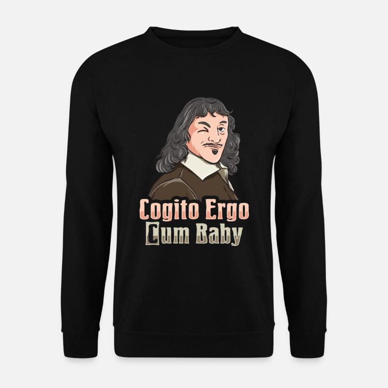 Descartes Cogito Ergo Philosophy - Unisex Sweatshirt - black