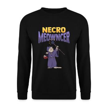 Cat Necro Meowncer Necromancer design for a - Sweat-shirt Unisexe - noir - Devant - Alina (178cm) & Michal (187cm)